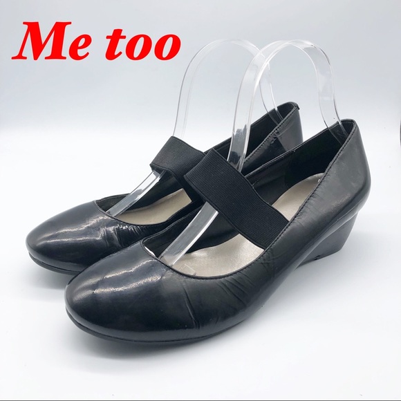 me too Shoes - Me too Leather Black Mary Jane Style short Wedge 9